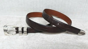 JOHNSTON & MURPHY - 8821 - Men's DRESS Belt - BROWN EMBOSSED Leather - Size 42 - Picture 1 of 12