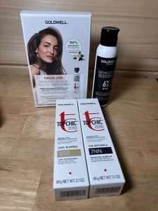 Goldwell Topchic Zero Kit Developer Light Silver Blonde Natural Blonde 8SB 7NN - Picture 1 of 6