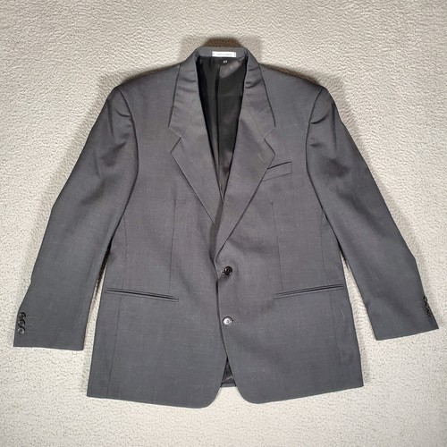 SAINT LAURENT (YSL) Cappotto sportivo vintage Yves Saint Laurent Blazer 44 R uomo YSL grigio lana senza sfiato anni '80