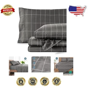 4-Piece Ultra-Soft Full Bed Sheet Set with All-Round Elastic & Stylish Design - Picture 1 of 11