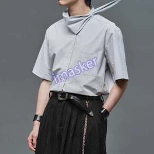 Designer's Chinese-Japanese Style Stand-up Collar Shirts Men Tops - Picture 1 of 19