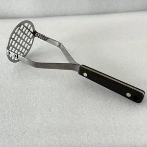 Vintage Ekco Feuerstein Kartoffelstampfer Edelstahl schwarzer Griff Made in USA Vanadium - Bild 1 von 20