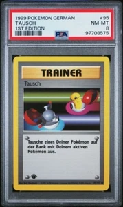 PSA 8 TAUSCH 95 1ST EDITION GERMAN BASE SET 1999 POKEMON VINATGE - Picture 1 of 2