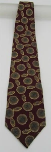 Carlo Ricci All Silk Tie Made in Italy Burgundy with Fossils or Sea Urchins - Picture 1 of 3