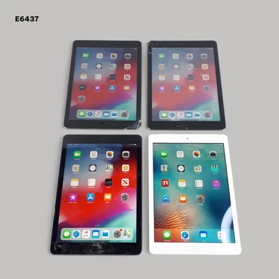 Apple iPad 16GB/32GB Wi-Fi + Cellular A1474/1475 Cracked Display Lot of 4 - Image 1 of 4