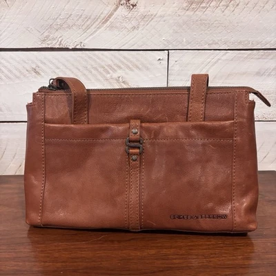 Bolso de hombro mediano Spikes & Sparrow rubí en cuero coñac 8 bolsillos Foto 1 de 4