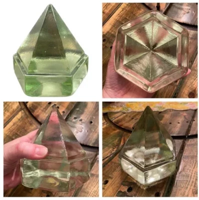 Vintage Heavy Clear Green Nautical Glass Ship’s Deck Prism - Image 1 of 4