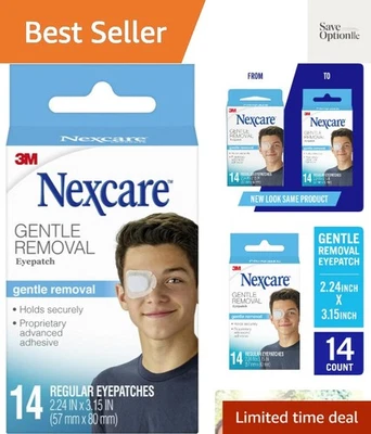 Gentle Removal Eye Patch - Hypoallergenic, Repositionable, 14 Pack for Amblyopia - Image 1 of 4