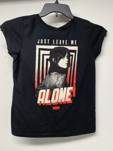 NWT Beetlejuice Jenna Ortega “Just Leave Me Alone” T-Shirt Black Girls sz L NEW - Picture 1 of 4