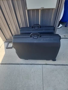 Vintage 90s Samsonite Luggage Oyster 28" 3 Point Latch Hard Shell Pull Along - Picture 1 of 7