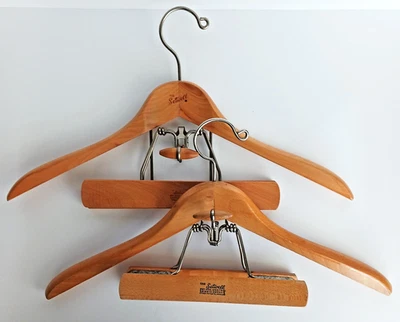 Lote de 2 perchas de madera de alta resistencia Setwell de 18" hechas en EE. UU. originales Foto 1 de 4