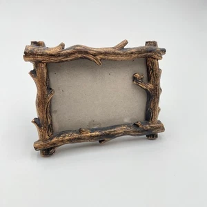 Rustic Picture Frame Faux Twig Branch Style Photo Holder Decor Bird Accent 3x4" - Picture 1 of 5