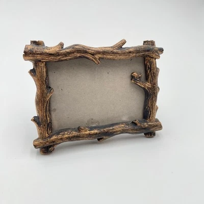 Rustic Picture Frame Faux Twig Branch Style Photo Holder Decor Bird Accent 3x4" - Image 1 of 4