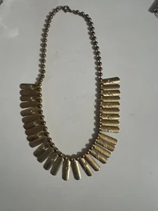 Vintage Gold Toned Egyptian Style Fringe Necklace - Picture 1 of 5
