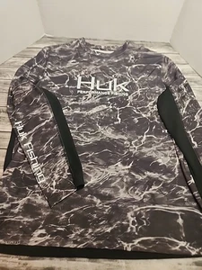 Huk Fishing Men’s Blac Water Graphic Mesh Back Performance Long Sleeve Size XL - Picture 1 of 11