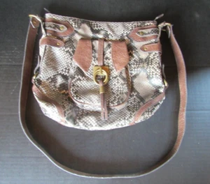 Jessica Simpson Shoulder Bag Handbag Purse Brown Snakeskin Python - Picture 1 of 2