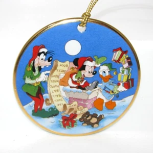 Disney Grolier Collectibles Tis the Season Disc Ornament Checking it Twice - Picture 1 of 2