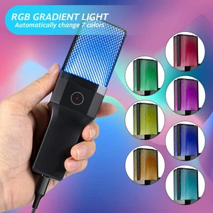 RGB Gaming Mic USB-A/C Condenser Microphone with Mute Button for Phone Pc Tablet - Picture 1 of 24