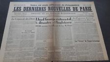 JOURNAUX LES DERNIERES NOUVELLES DE PARIS N°34 JUILLET 1940 ABE