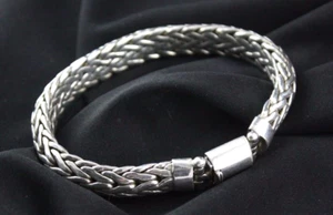 Sterling Silber .925 byzantinisches geflochtenes Armband 8 1/2" - Bild 1 von 8