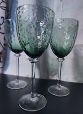 3 X Deep Green Vine Glass