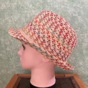 CLAIRE’S straw fedora SIZE: M/L COLOR: multi FABRIC: paper ORIGIN: China - Picture 1 of 6