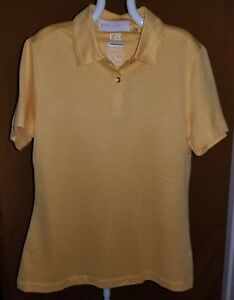 CUTTER & BUCK Golf Polo Shirt, Womens Size S, Yellow, Gold, Short Sleeves, NEW