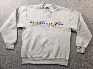 Vintage Russell Athletic Sweatshirt Herren Medium Grau Lang Beach Island Hergestellt in den USA - Bild 1 von 13