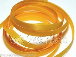 Cinta satinada de doble cara de oro claro de 3 yardas" de oro claro (oro amarillo) de 1/4"" x 3 yardas - Imagen 1 de 3