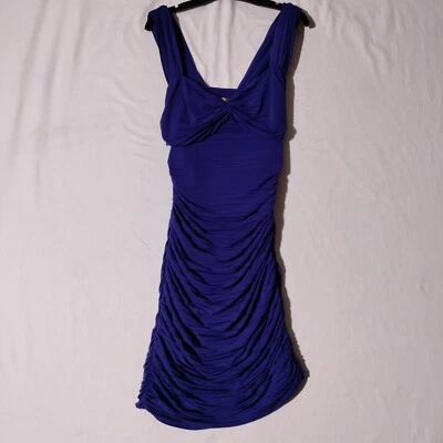 VESTIDO FORMAL DE CÓCTEL AZUL NICOLE MILLER vestido ajustado acanalado talla 8 Foto 1 de 4