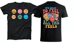 Mental Health Awareness Shirt Women It’s Okay to Feel All The Feels T-Shirt Moti - Picture 1 of 1