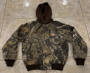 Youth M Redhead Bass Pro Shop Mossy Oak Breakup Camo Hooded Quilted Lined Jacket - Picture 1 of 6