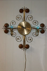 Vintage Electric Clock With Lights - United Metal Goods Mfg. Co. Inc. -U.S. Made - Picture 1 of 12