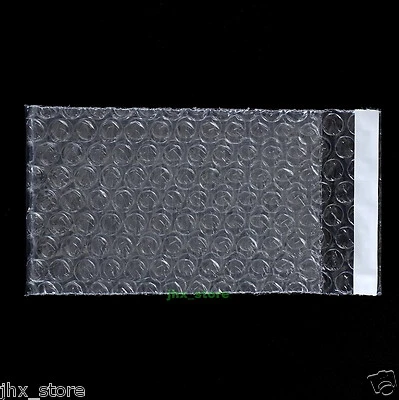 55 Poly Self Seal Clear Bubble Envelopes Packing Bag 3" x 5"_80 x 130+20mm - Image 1 of 4
