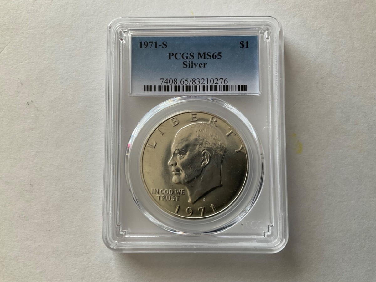 Silver MS 65 Graded 1971 Eisenhower Dollars (1971-1978) for