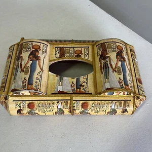 King Tut Egyptian Tissue Box Cover Dispenser Rectangle Unusual Paper Mache - Picture 1 of 8
