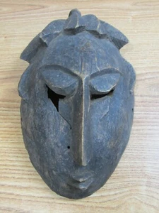 OLD WOOD CARVED MASK TRIBAL - Picture 1 of 10