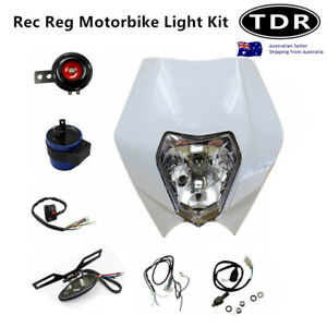 Rec Reg Registration Head Tail Light kit Yamaha TTR230 TTR125 TTR110 White 