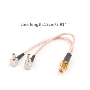 Y Type SMA Female Jack To TS9 & CRC9 Male 2 Plugs Splitter Combiner RG316 Pigtai - Zdjęcie 1 z 8