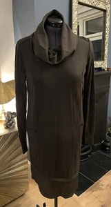 JOHN ROCHA Fine-Knit Midi Jumper Dress Asymmetrical Hem Chiffon Detail. Size 12 - Picture 1 of 11