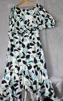 eShakti Wayward Fancies Dress Womens 16W Flower Vine Single Sleeve Tiered Maxi - Image 1 of 4