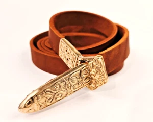 Medieval Leather Belt, 10th Century Viking Waist Belt, Gotland Replica Belt - Picture 1 of 7