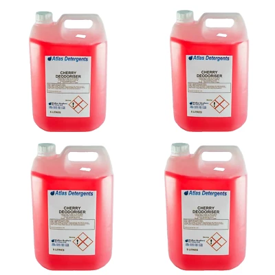 ATLAS DETERGENTS 4 x 5 Lt Cherry Pet Disinfectant Urine Odour Remover Eliminator