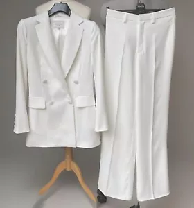 Trouser Suit XS White Bride Wedding Occasion Stunning By Malina Bridal RRP £920! - Picture 1 of 16