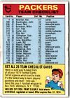 1974 Topps #Cl Packers Checklist Team Checklists