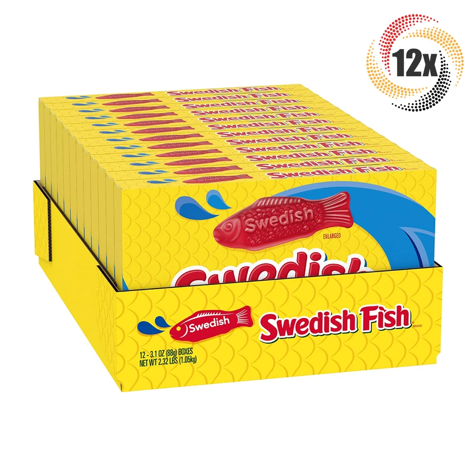 Swedish Fish Soft & Chewy Candy 12 - 3.1 Oz Boxes