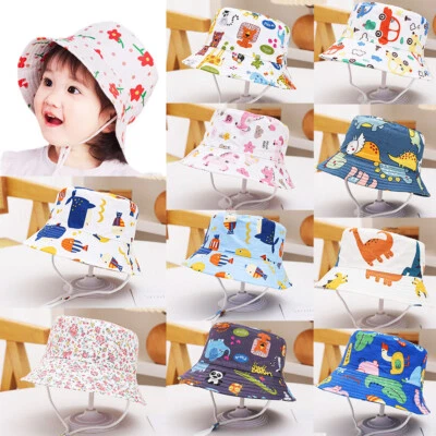 Baby Girls Boys Summer Sun Hats Toddler Kids Travel Bucket Hat Beach Cap Colors - Image 1 of 4