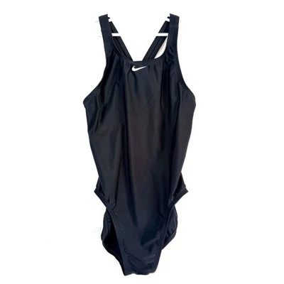Nike Performance Athletic Training Racerback One Piece Swimsuit Womens 6 Black - Image 1 of 4