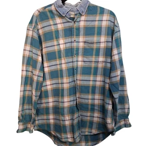 Camisa informal a cuadros azul y blanca de St. Johns Bay para hombre grande desgastada aplastada - Imagen 1 de 13