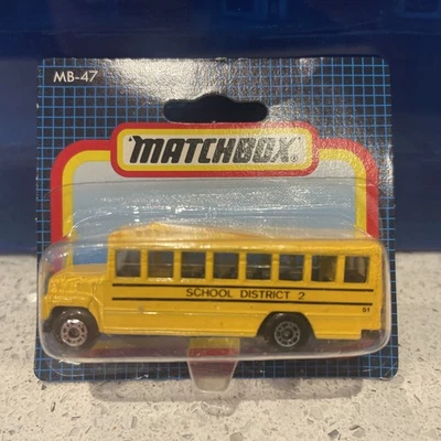 Vintage Matchbox 1981 MB 47 Bus School District 2 USA 1:76 New - Image 1 of 2